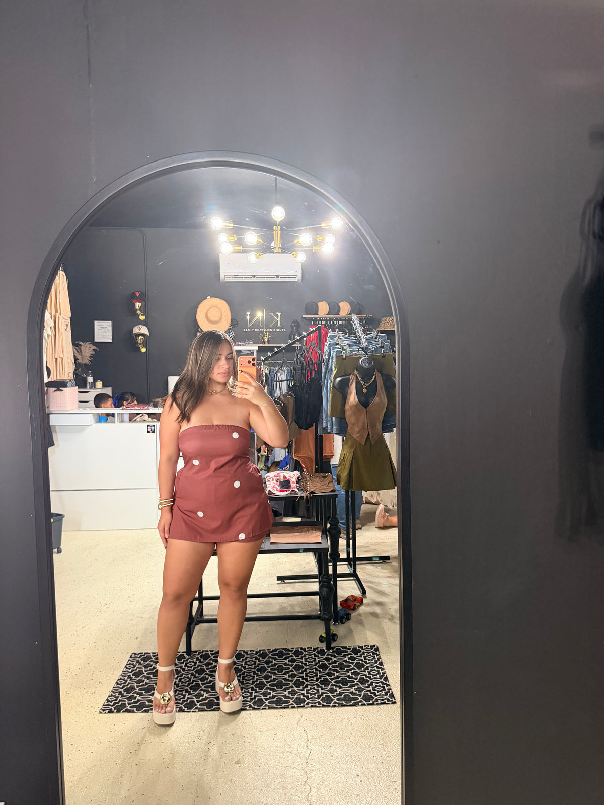 Coffe Polka Short Set