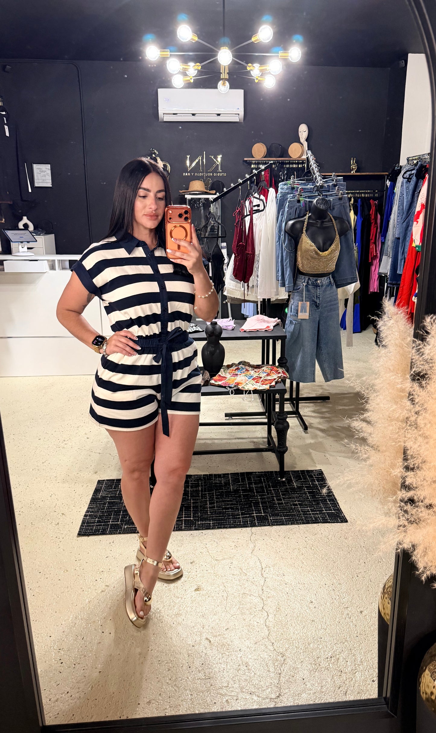 Navy Coast Romper
