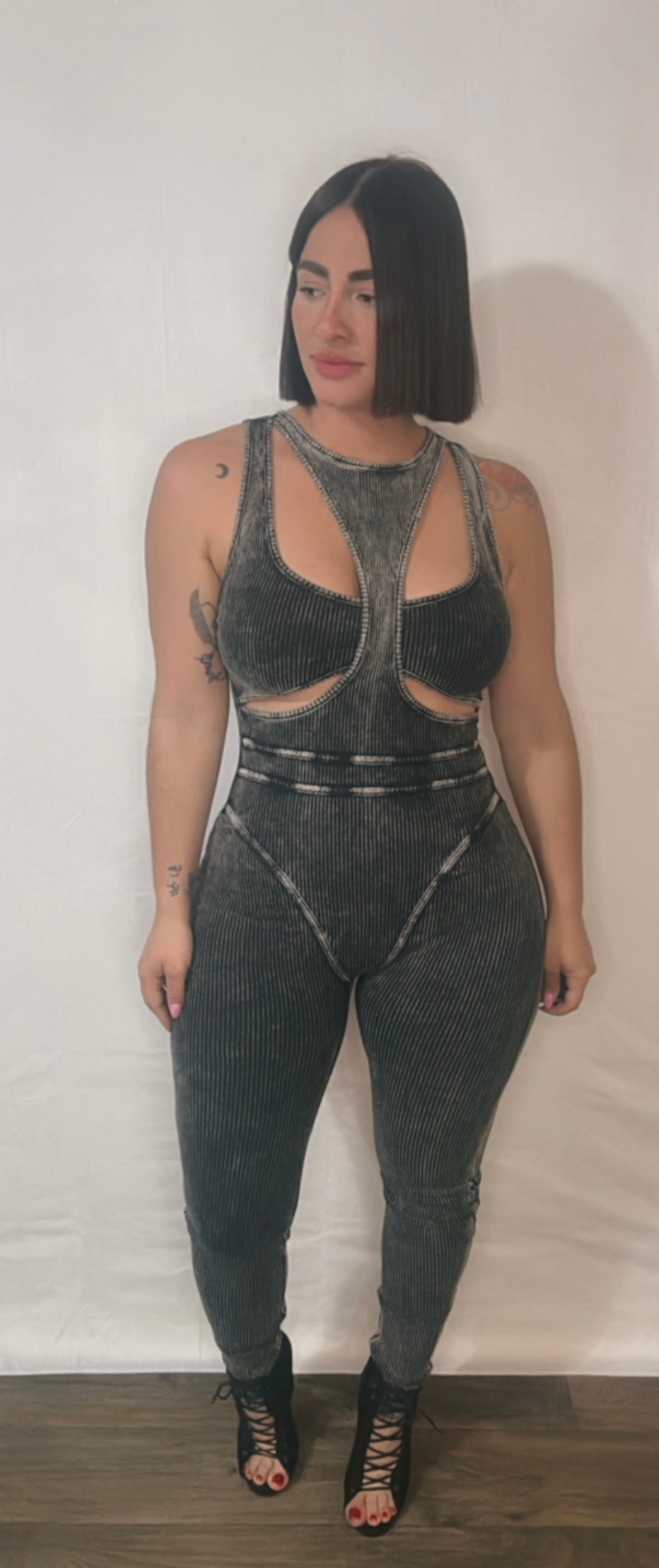 Asked Black Jumpsuit