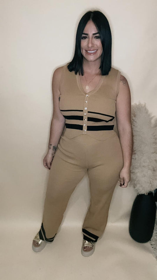 Button Down Sweater Vest and Pants Set