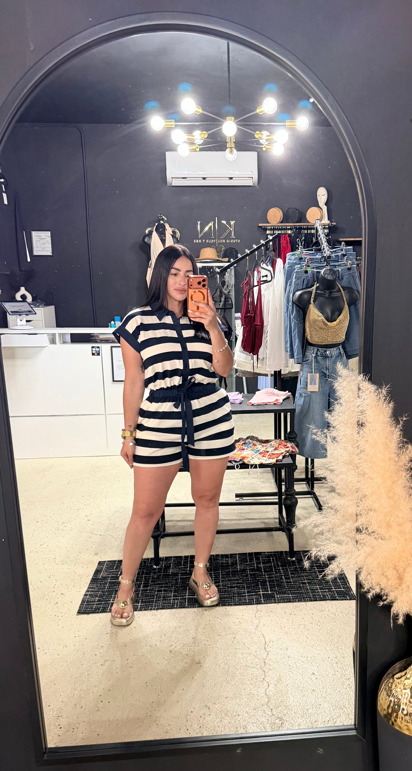 Navy Coast Romper