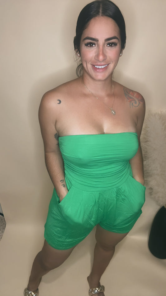 Short Romper Green