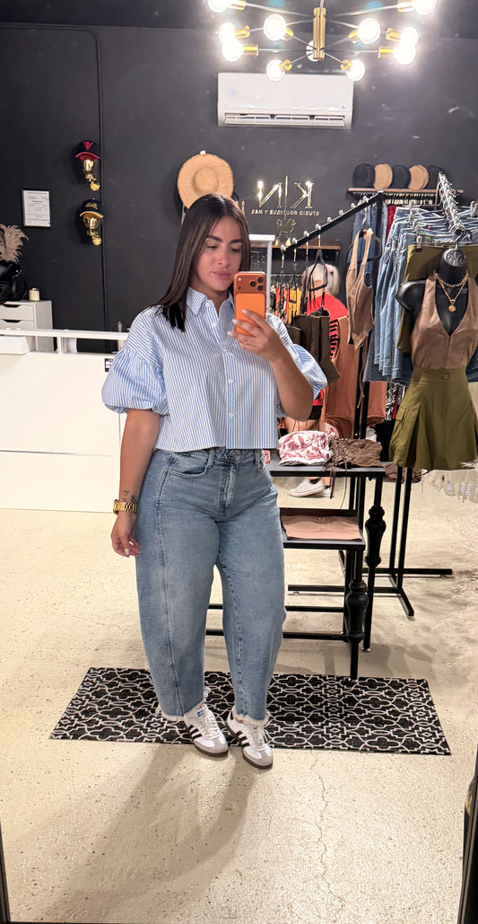 Azure Puff Shirt