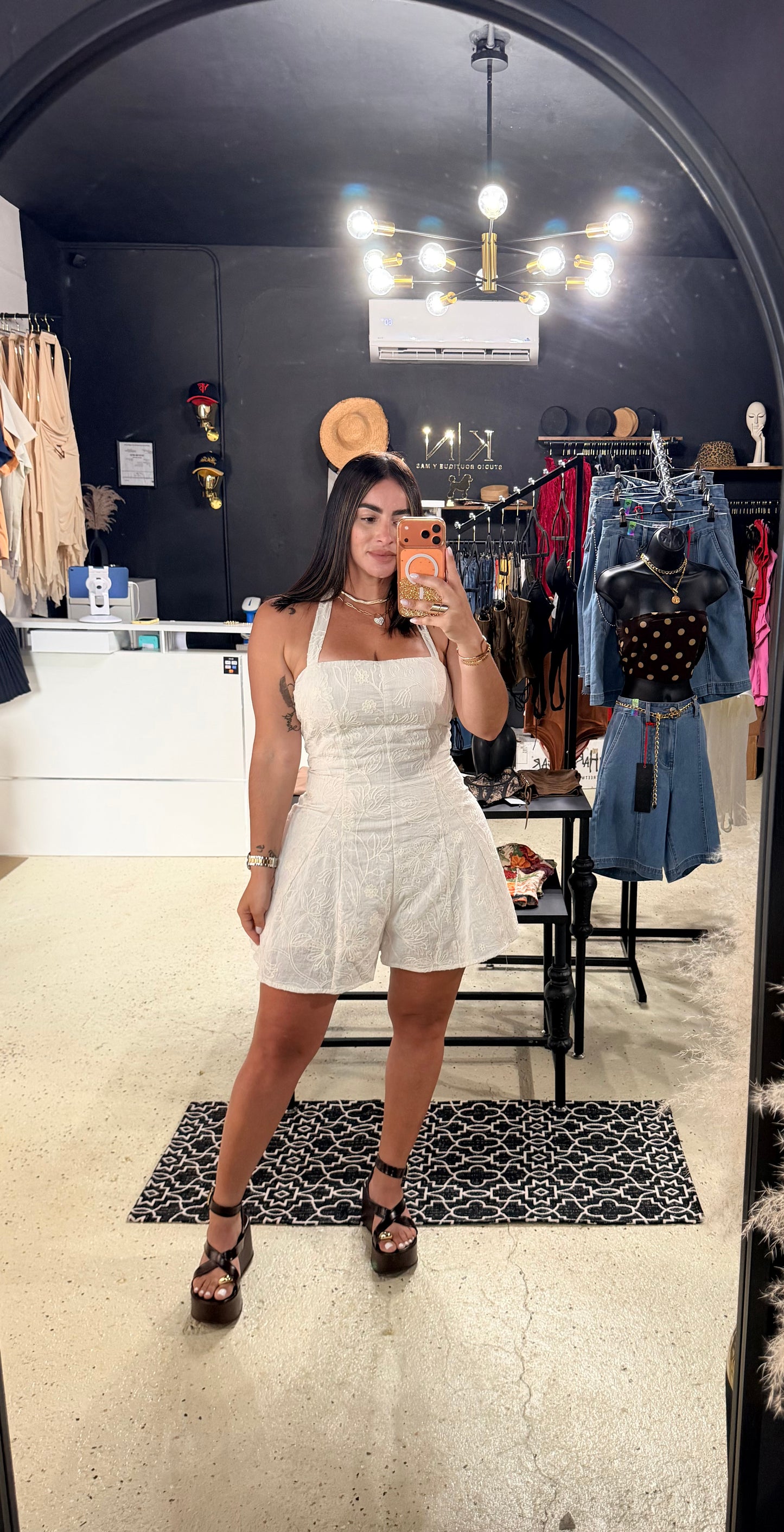 Cream Floral Romper