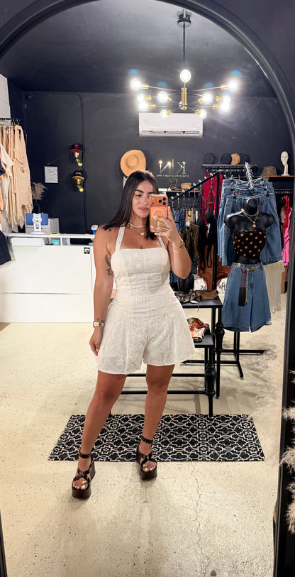 Cream Floral Romper