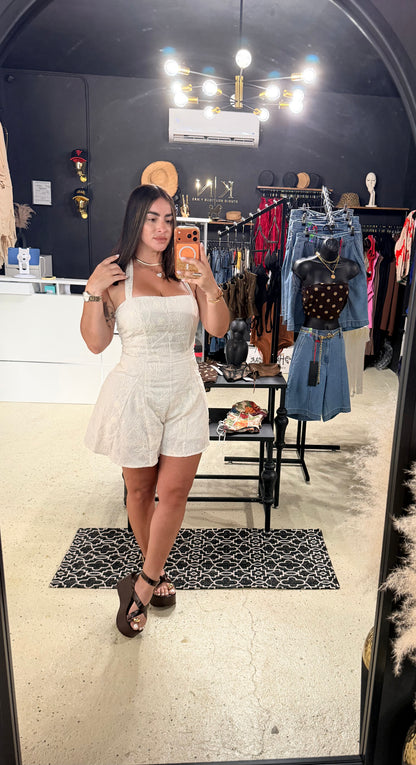 Cream Floral Romper