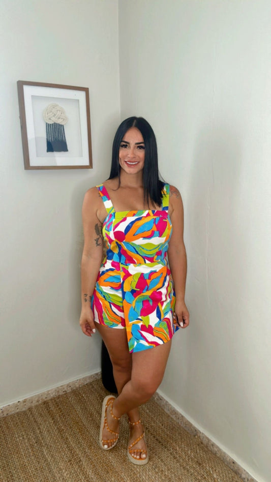 Colorful Romper Skort