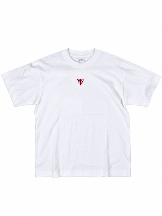 Red YTS on White T-Shirt